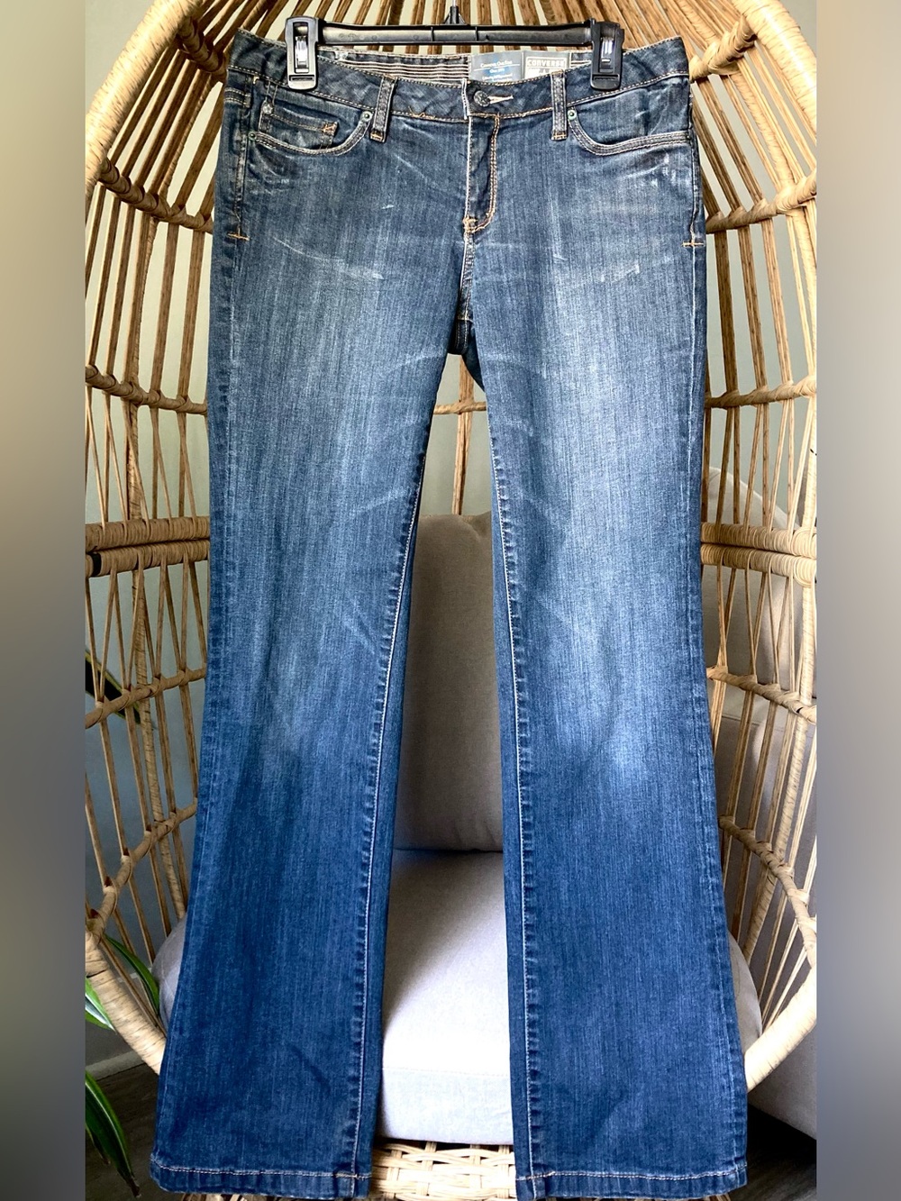 Converse One Star Flare Bootcut Jeans Women’s Size 10 Medium Wash Stretch Y2K
